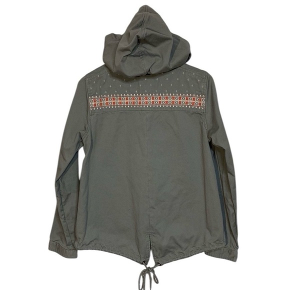 ROXY Watch The Sunrise Utility Jacket Zip Up Snap Embroidered Removable Hood - Picture 16 of 16